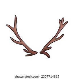Elk horn vector icon.Color vector icon isolated on white background elk horn.