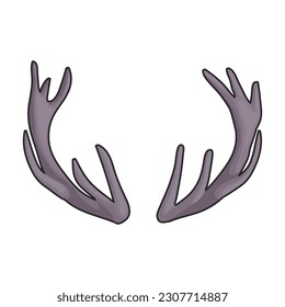 Elk horn vector icon.Color vector icon isolated on white background elk horn.
