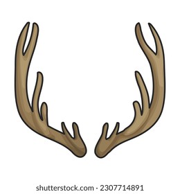 Elk horn vector icon.Color vector icon isolated on white background elk horn.