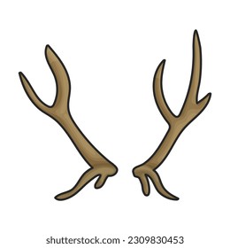 Elk horn vector icon.Color vector icon isolated on white background elk horn.