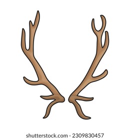 Elk horn vector icon.Color vector icon isolated on white background elk horn.