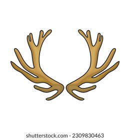 Elk horn vector icon.Color vector icon isolated on white background elk horn.