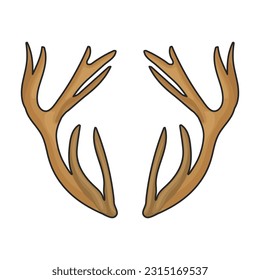 Elk horn vector icon.Color vector icon isolated on white background elk horn.