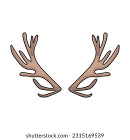 Elk horn vector icon.Color vector icon isolated on white background elk horn.