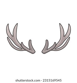 Elk horn vector icon.Color vector icon isolated on white background elk horn.
