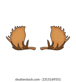 Elk horn vector icon.Color vector icon isolated on white background elk horn.