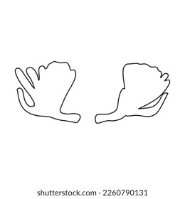 Elk horn vector icon.Outline vector icon isolated on white background elk horn.