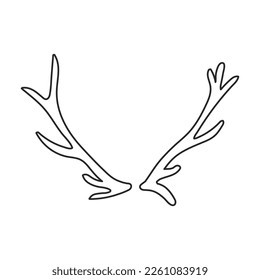 Elk horn vector icon.Outline vector icon isolated on white background elk horn.