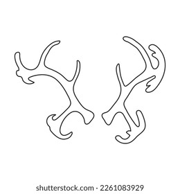 Elk horn vector icon.Outline vector icon isolated on white background elk horn.