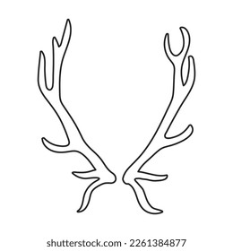 Elk horn vector icon.Outline vector icon isolated on white background elk horn.