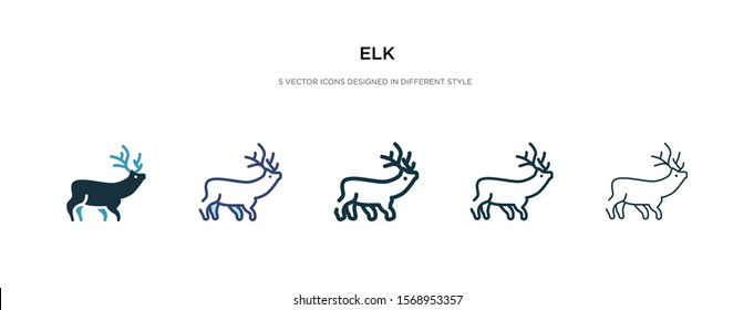 elk icon in different style vector illustration. two colored and black elk vector icons designed in filled, outline, line and stroke style can be used for web, mobile, ui