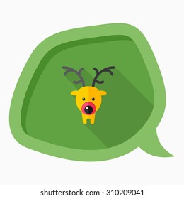 Elk icon, vector illustration. Flat design style with long shadow,eps10