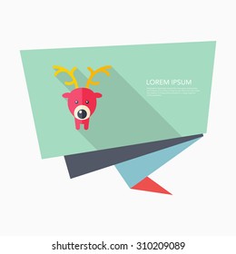 Elk icon, vector illustration. Flat design style with long shadow,eps10