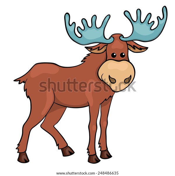 Elk Isolated On White Vector Cartoon Stock Vector (Royalty Free) 248486635