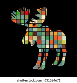 Elk mammal color silhouette animal