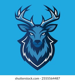 Elk Mascot Minimal Logo Design.