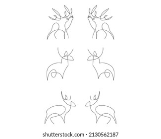 elk moose hand drawn line art