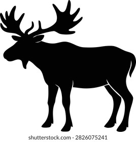 elk moose logo silhouette vector illustration, elk deer moose silhouette vector illustration