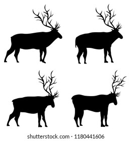Elk set of silhouettes