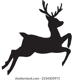 Elk silhouette animal black and white vector antlers mammal golden