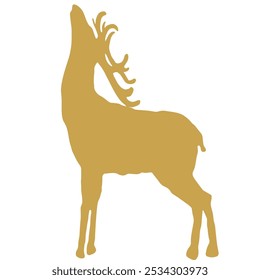 Elk silhouette animal black and white vector antlers mammal golden