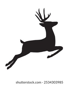 Elk silhouette animal black and white vector antlers mammal golden