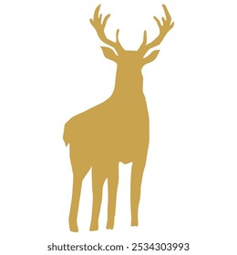 Elk silhouette animal black and white vector antlers mammal golden