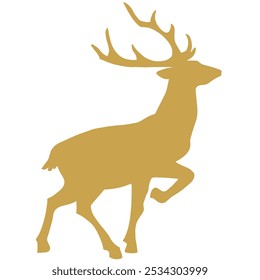 Elk silhouette animal black and white vector antlers mammal golden