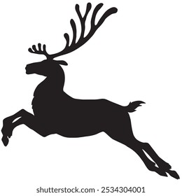 Elk silhouette animal black and white vector antlers mammal golden