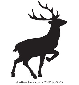 Elk silhouette animal black and white vector antlers mammal golden