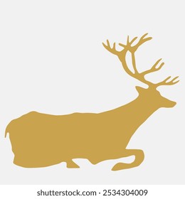 Silhueta de alce animal preto e branco vetor antlers mamífero dourado