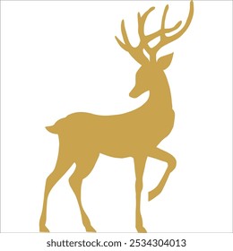 Elk silhouette animal black and white vector antlers mammal golden