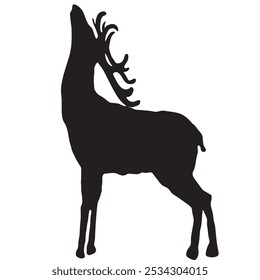 Elk silhouette animal black and white vector antlers mammal golden