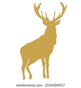 Elk silhouette animal black and white vector antlers mammal golden