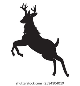 Elk silhouette animal black and white vector antlers mammal golden