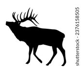 Elk silhouette with horn design