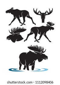 elk silhouette set