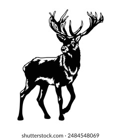 elk silhouette vector art design