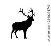 Elk silhouette vector flat illustration design.