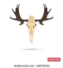 Elk skull color flat icon for web and mobile design