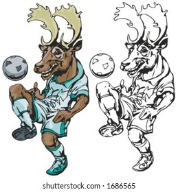 Elk Soccer Mascot. Great for t-shirt designs, school mascot logo and any other design work. Ready for vinyl cutting.