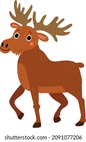 Elk. Vector illustration. Full length elk 