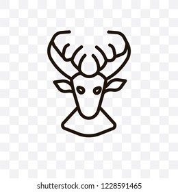 Elk vector linear icon isolated on transparent background, Elk transparency concept can be used for web and mobile