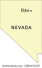 Elko city location on Nevada state map