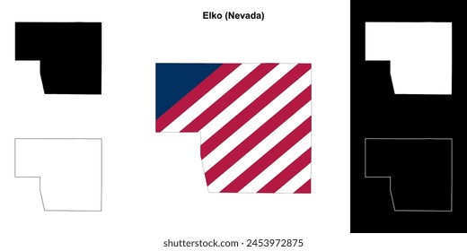 Elko County (Nevada) Outline-Kartenset