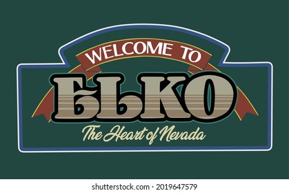 Elko on a green background