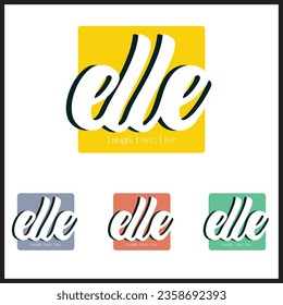 Elle Logo Design for clothing brand, café. Minimal typographic logo