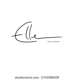 Elle name signature logo vector design
