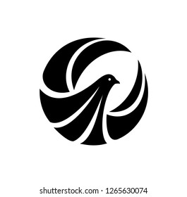 ellegant bird logo circle