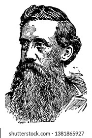 Elliott Coues, 1842-1899, He Was An American Army Surgeon, Historian, Ornithologist And Author, Vintage Line Drawing Or Engraving Illustration